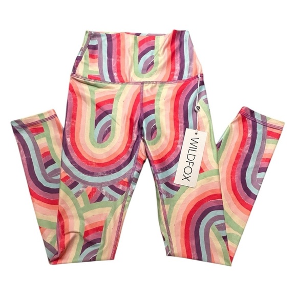 WILDFOX Soleil 7/8 Legging sz XS Rainbow Stripe High Waisted NWT $88 #IP134476 - Picture 2 of 8